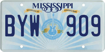 MS license plate BYW909