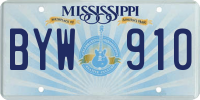 MS license plate BYW910