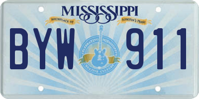 MS license plate BYW911