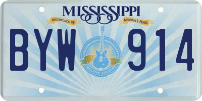 MS license plate BYW914