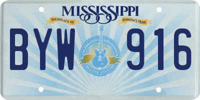 MS license plate BYW916