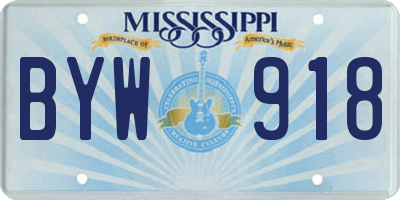 MS license plate BYW918