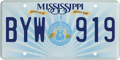 MS license plate BYW919
