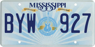 MS license plate BYW927
