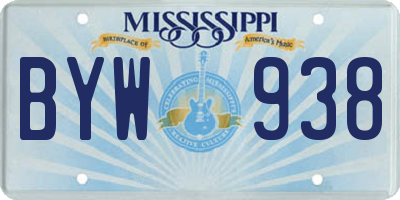 MS license plate BYW938