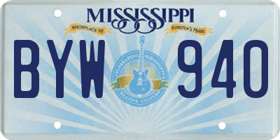 MS license plate BYW940