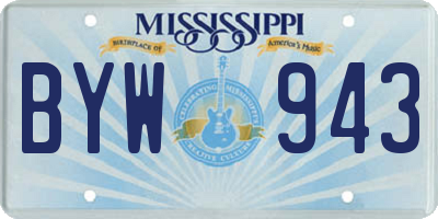 MS license plate BYW943