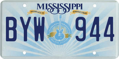 MS license plate BYW944