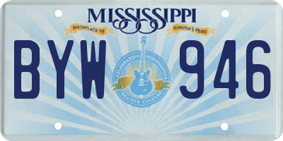 MS license plate BYW946