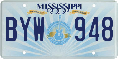 MS license plate BYW948