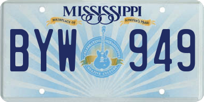 MS license plate BYW949