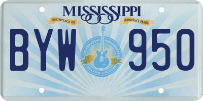 MS license plate BYW950