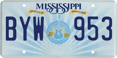 MS license plate BYW953