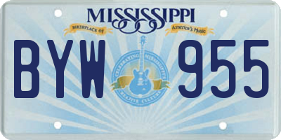 MS license plate BYW955