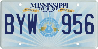 MS license plate BYW956