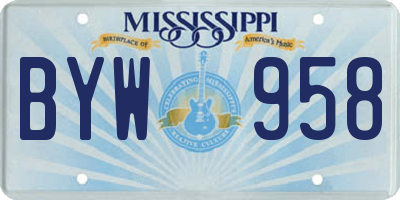 MS license plate BYW958