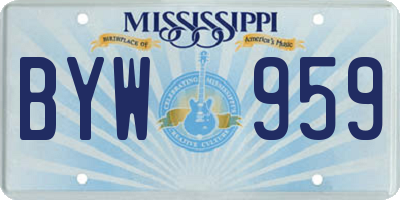 MS license plate BYW959