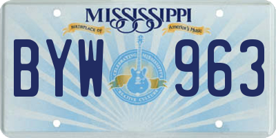 MS license plate BYW963