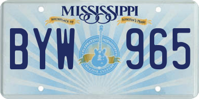 MS license plate BYW965
