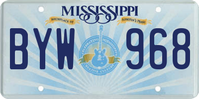 MS license plate BYW968