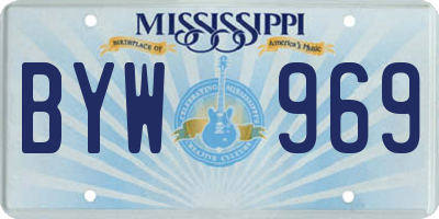 MS license plate BYW969