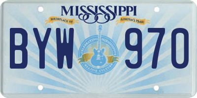 MS license plate BYW970