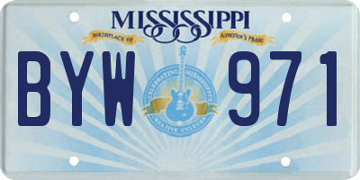 MS license plate BYW971
