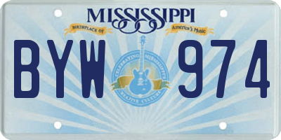 MS license plate BYW974
