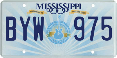 MS license plate BYW975