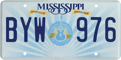 MS license plate BYW976