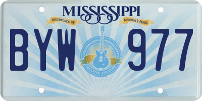 MS license plate BYW977