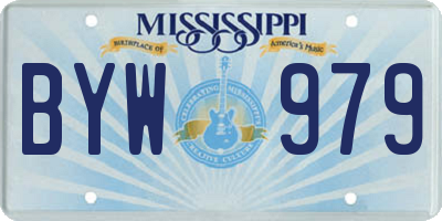 MS license plate BYW979