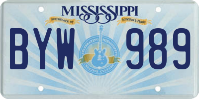 MS license plate BYW989