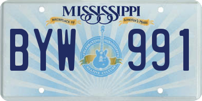 MS license plate BYW991