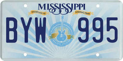 MS license plate BYW995