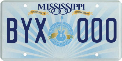 MS license plate BYX000