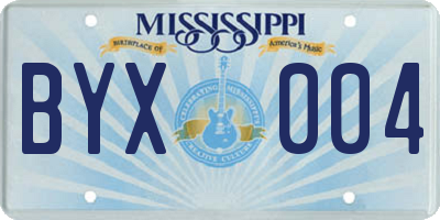 MS license plate BYX004