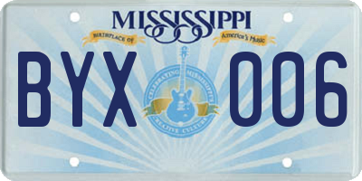 MS license plate BYX006