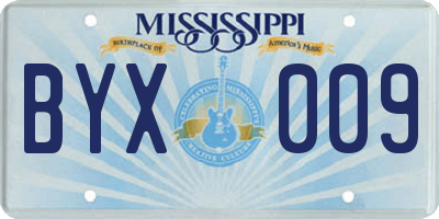 MS license plate BYX009