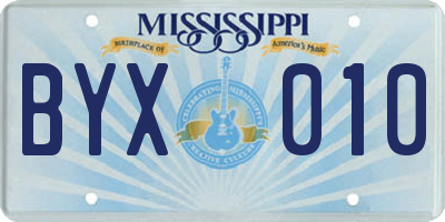 MS license plate BYX010