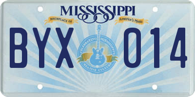 MS license plate BYX014