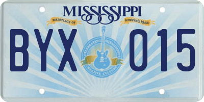 MS license plate BYX015
