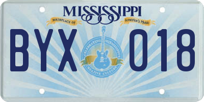 MS license plate BYX018