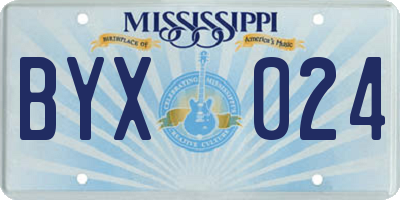 MS license plate BYX024