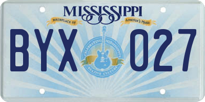 MS license plate BYX027