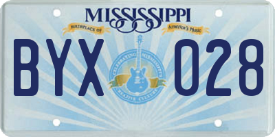 MS license plate BYX028