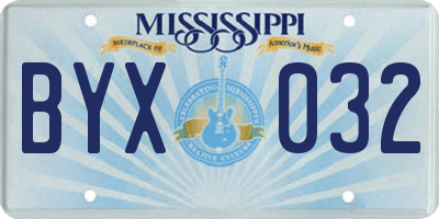 MS license plate BYX032
