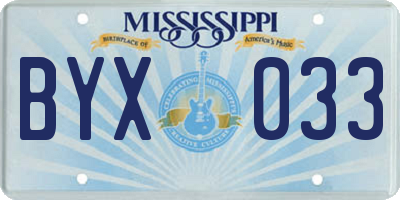 MS license plate BYX033