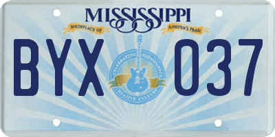 MS license plate BYX037