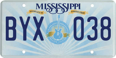 MS license plate BYX038